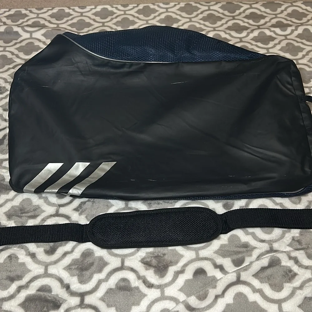 Adidas gym bag, navy blue